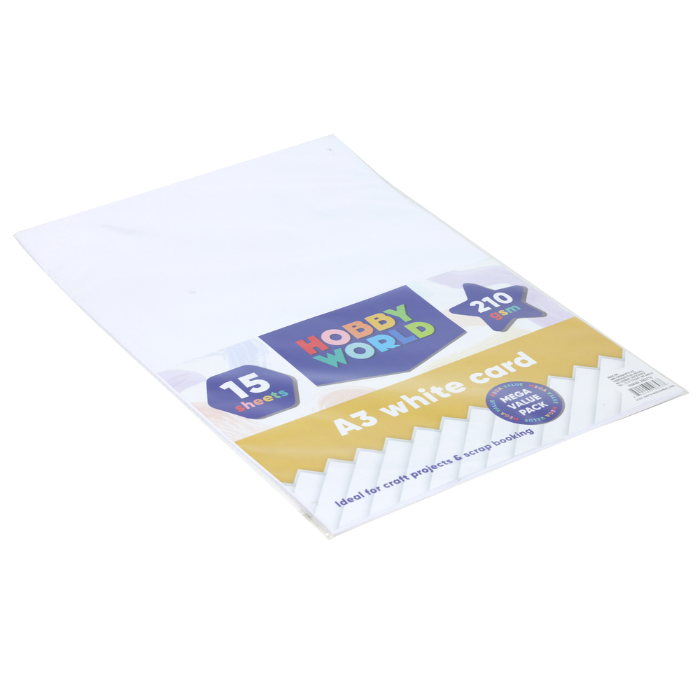 Hobby World A3 White Card 15 Sheets 210gsm  