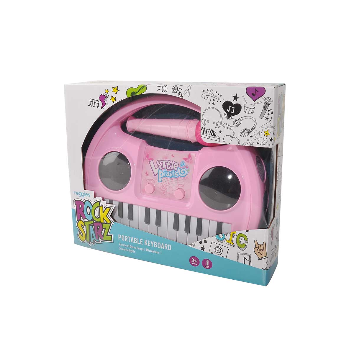 Portable Keyboard & Microphone Pink