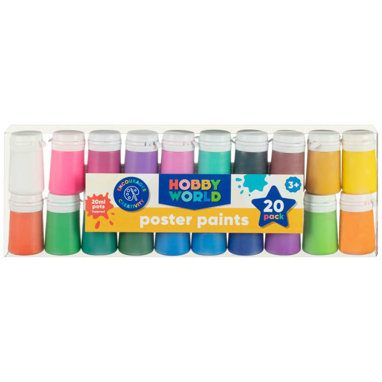 Hobby World Poster Paints 20 Pack 